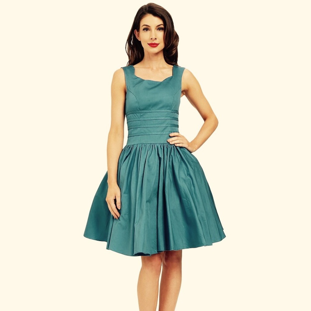 Vintage Teal Roman Holiday Dress